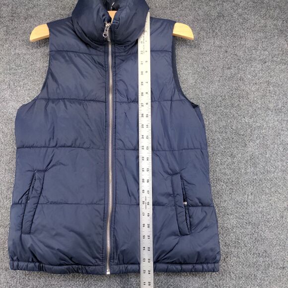 Old Navy Men's Puffer Vest Blue XS Sleeveless Full Zip Mock Neck Polyester - Picture 11 of 13